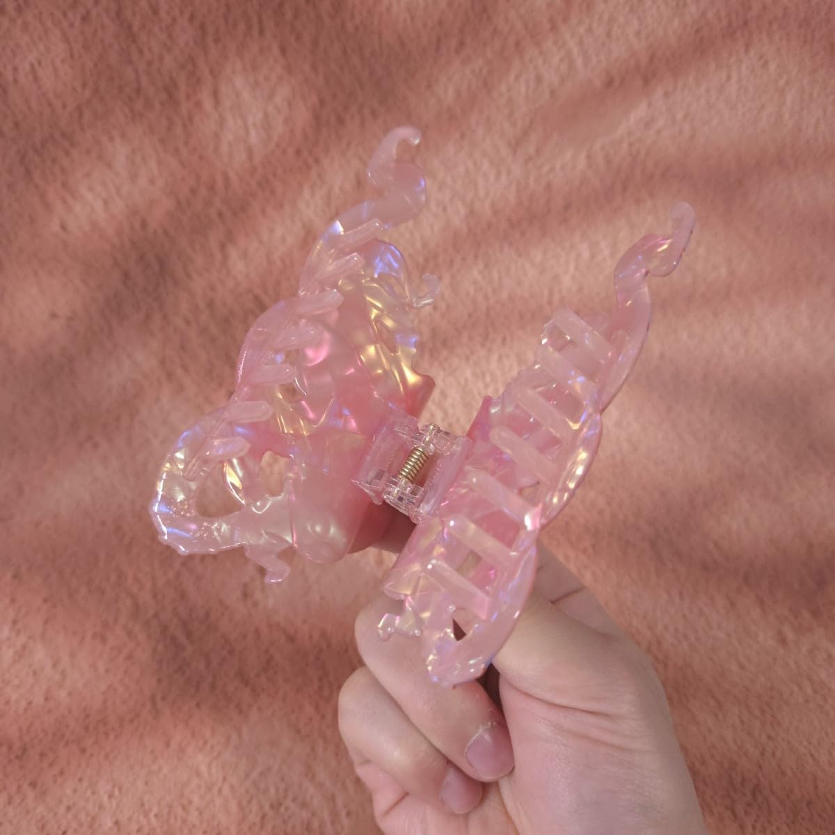 Funny Octopus Hair Clips - Novelty Acetate Claw Clip for Women | Light Pink Small Size