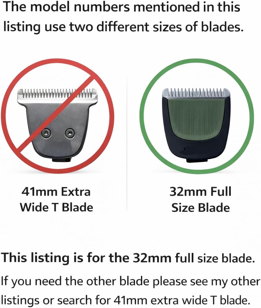 Philips Norelco Multigroom Trimmer Blade - 32mm Upgraded Comfort Green Replacement | Fits MG5700, MG5750, MG7750, MG7770, MG7791, MG7900, MG9525, MG9526, MG9730