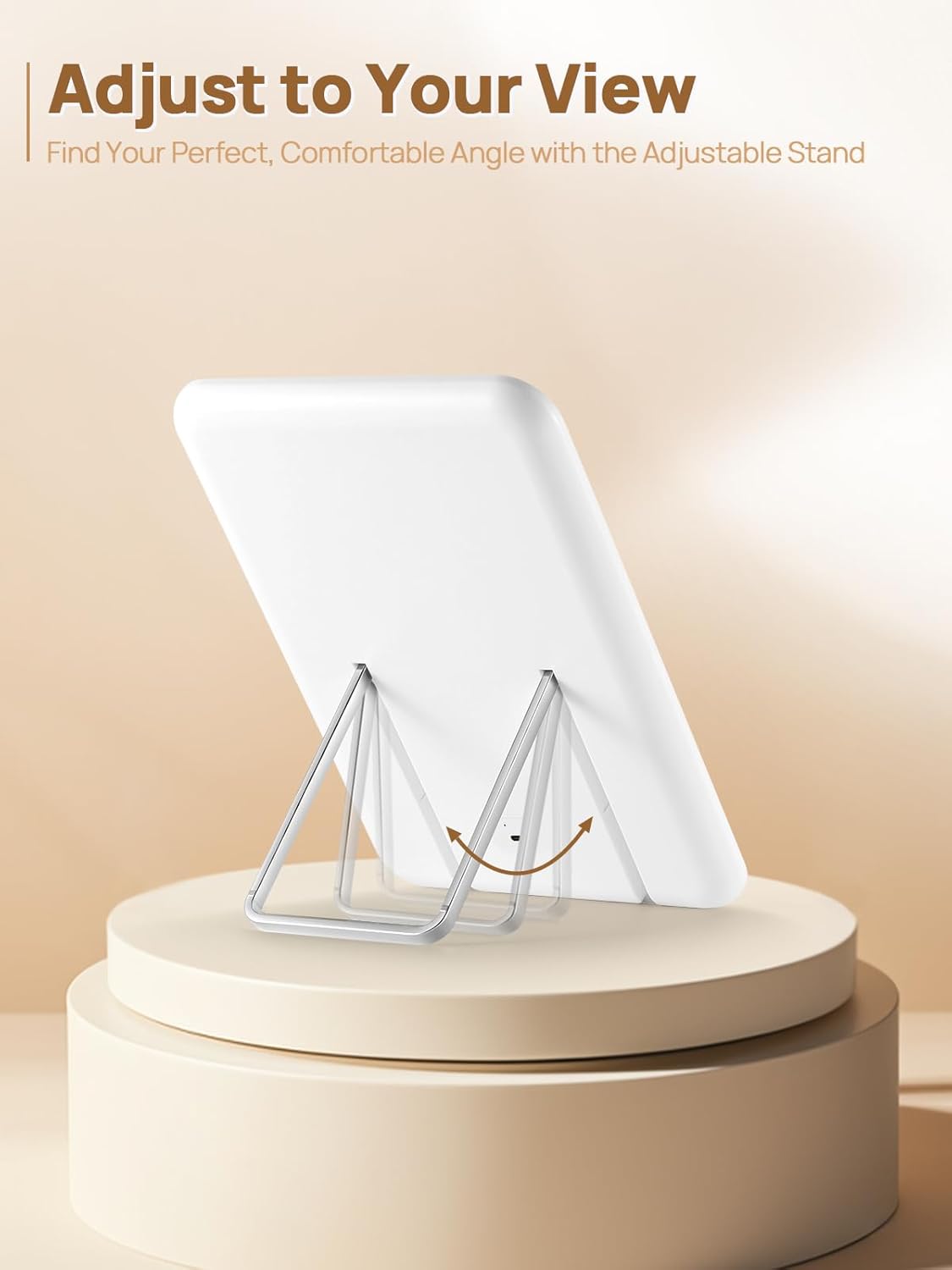 Lighted Makeup Mirror - 10X Magnifying Desk Mirror with Adjustable Stand & 3 Lighting Modes | 8 x 5 Inches, White