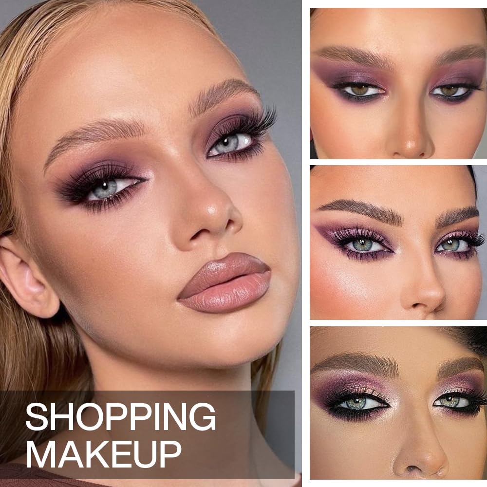 Purple Plum Matte Eyeshadow Single, Smokey Mauve Taupe Eye Shadow Palette for Green Eyes, Blendable Long Lasting Dark Lavender Eye Shadow for Older Women, Highly Pigmented Smooth sombras para ojos