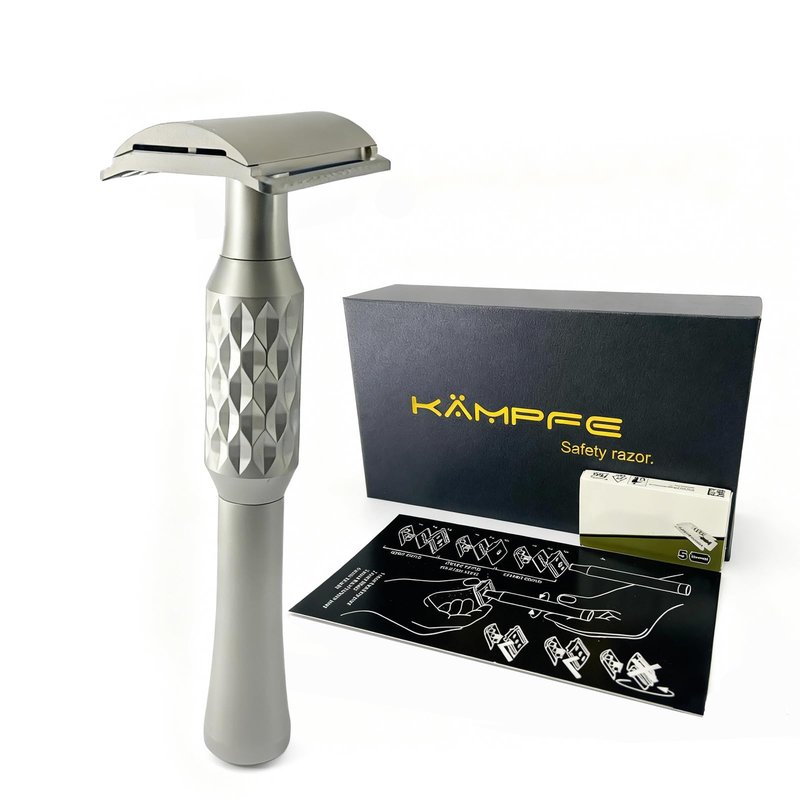 KAMPFE Safety Shaver razor adopts a unique AB edge Side. Combined Design of Open Comb and Closed Comb. A Double Edge Safety Razor with Two Uses for Men