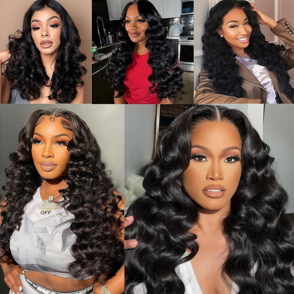 #1B Loose Wave Bundles #1B Natural Black Loose Wave Bundles Human Hair Unprocessed Virgin Human Hair Bundle 16 18 20 Inch 150g