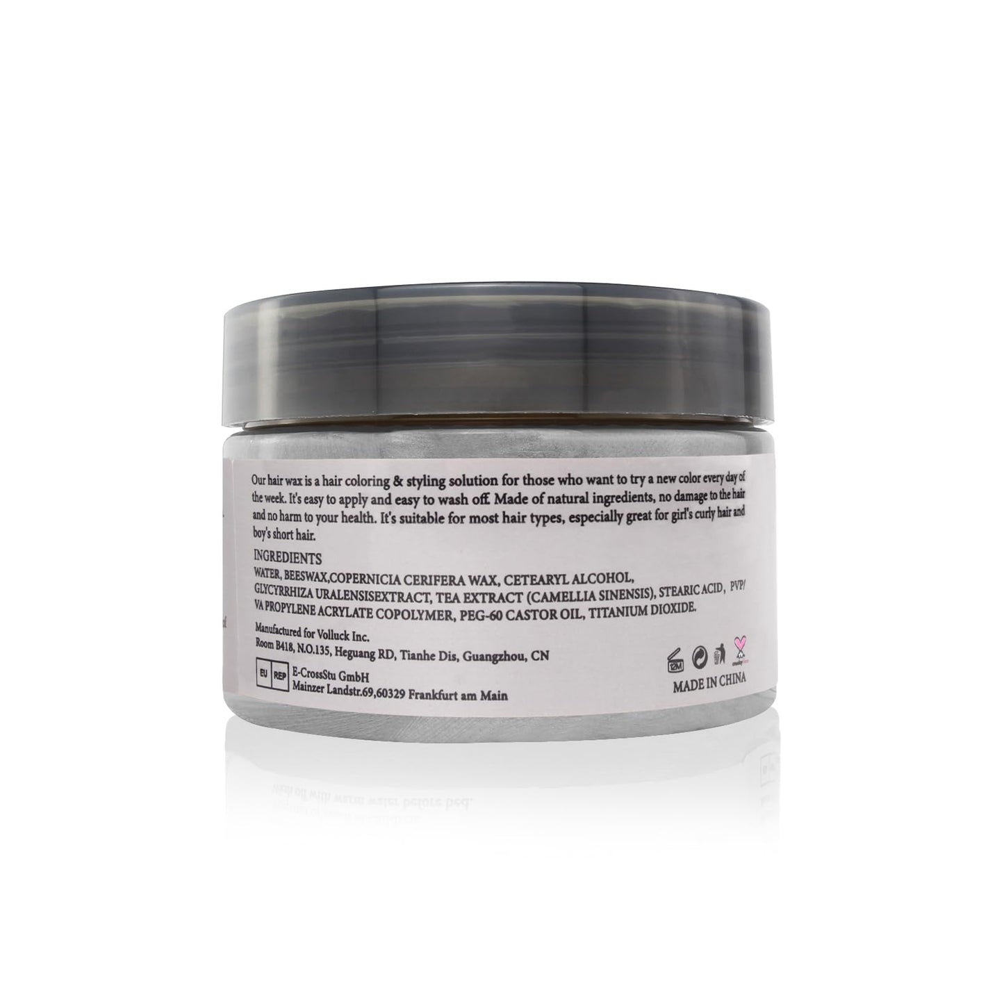 Silver Grey Hair Wax Pomades 4.23 oz - Natural Hair Coloring Wax Material Disposable Hair Styling Clays Ash for Cosplay, Party (Silver Grey)