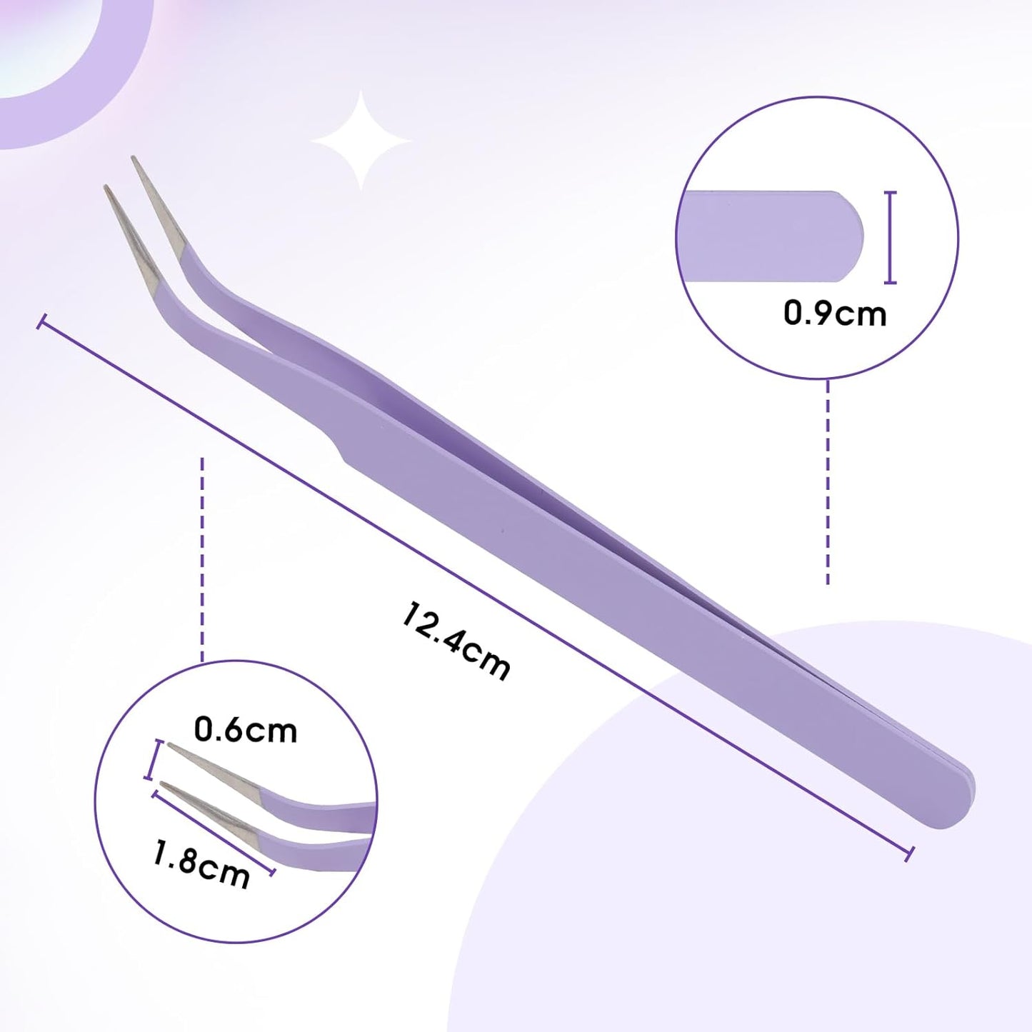 WENDY Lash Tweezers - Precision Stainless Steel Applicator Tool for Eyelash Extensions | Mega Volume, Home Use