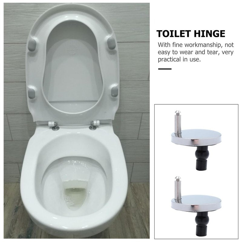 POPETPOP 3 Pairs Toilet Seat Hinges Replacement - Toilet Seat Hinge Fixings with Screws, Quick Release Hardware Kit, Soft Close Tightening Fixing Buckle