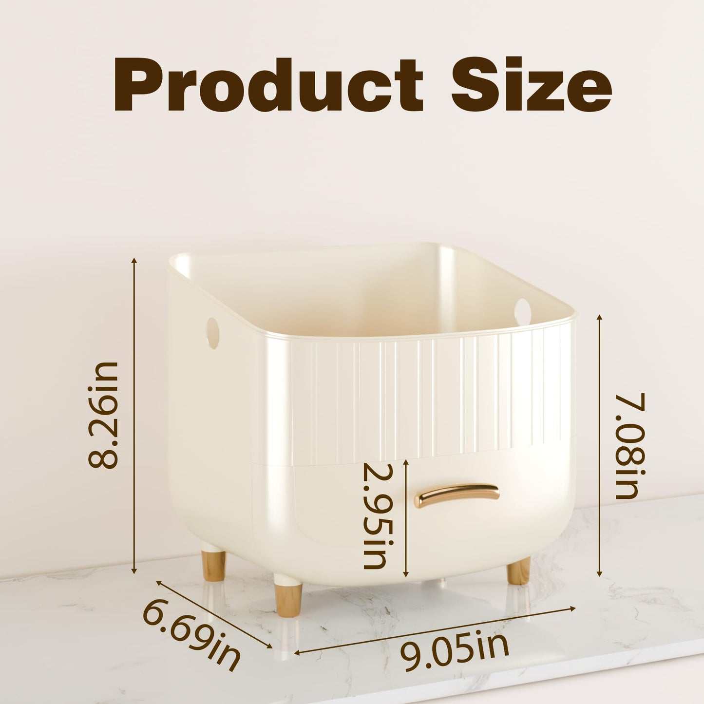 Plukers Makeup Organizer Countertop Vanity with Drawers Cosmetic Skincare Bathroom Storage Gift for Women Teens Girls (White)