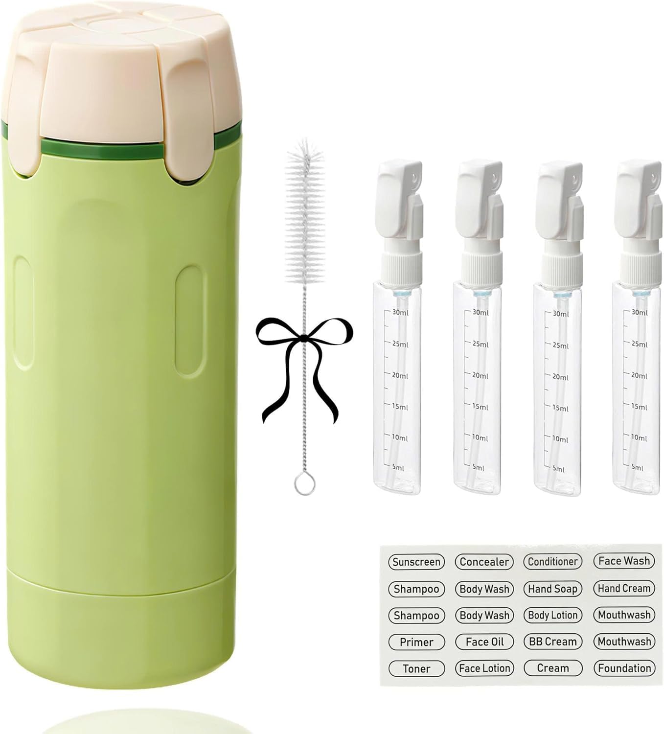 Travel Dispenser Bottle Set 4 in 1 Leakproof Containers Luggage Tag