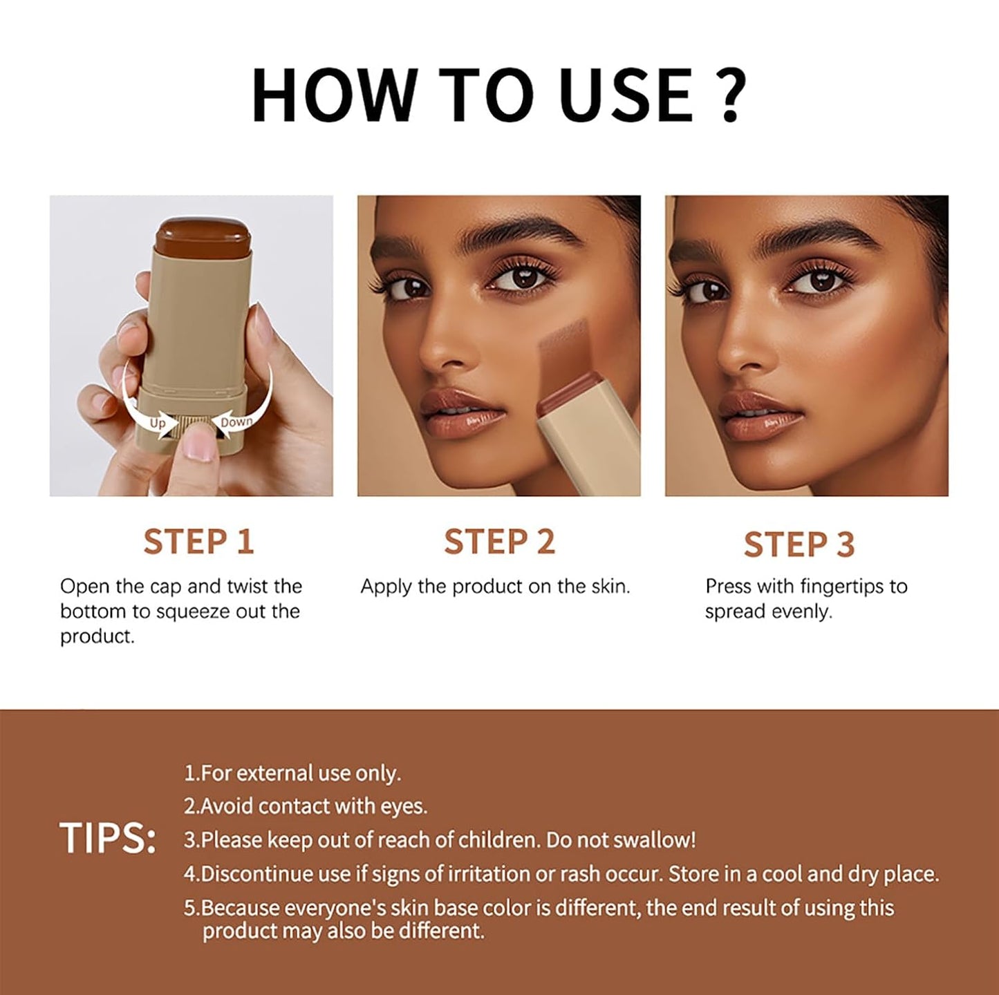 Beauty Skin Tint for Black Women - Covebalm Foundation Stick | Full Coverage Tinted Moisturizer (#02)