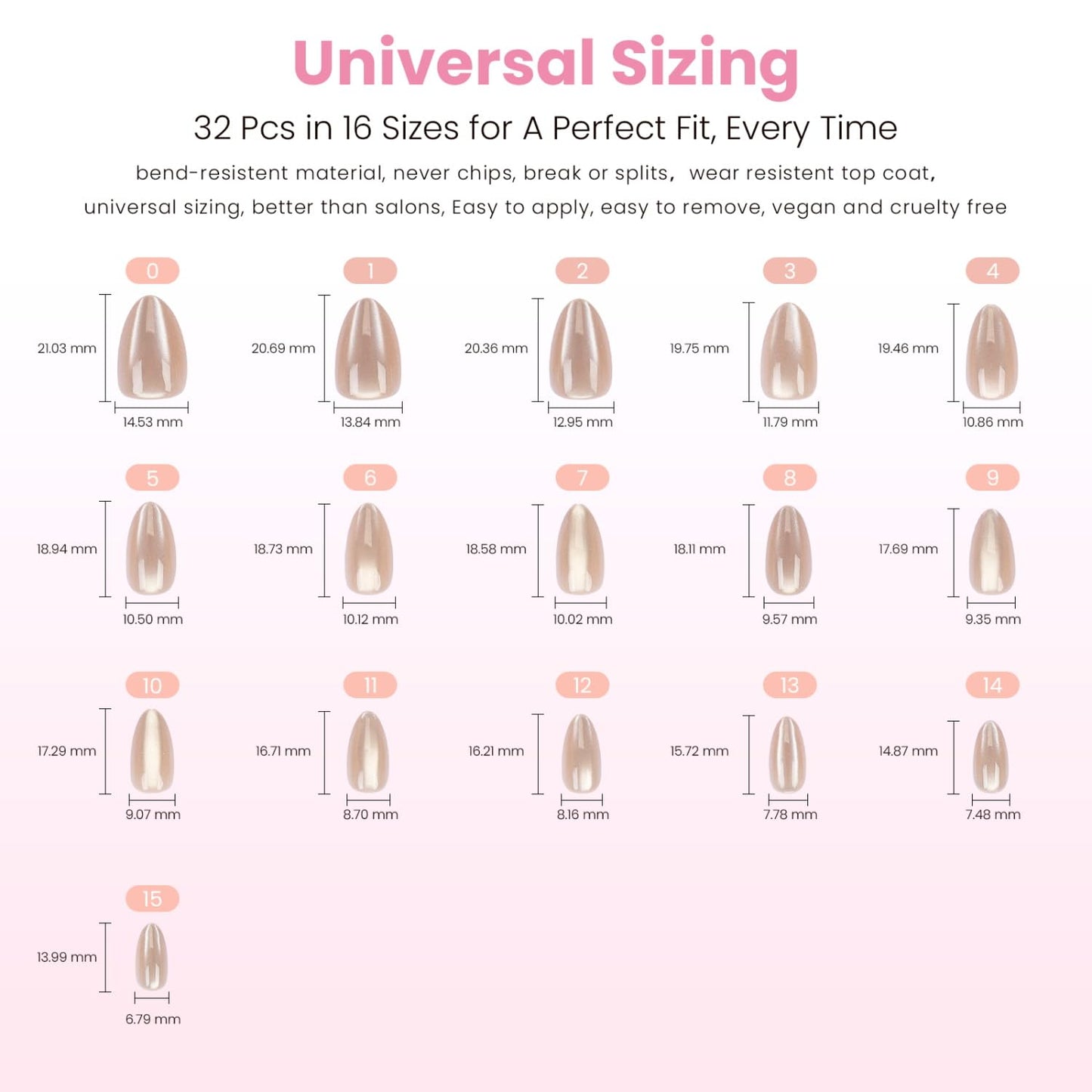 Press On Nails - Glowing Aura Velvet Cat Eye | Natural Short Almond Shape, Luminous Reusable 32 Nail Kit - 16 Sizes
