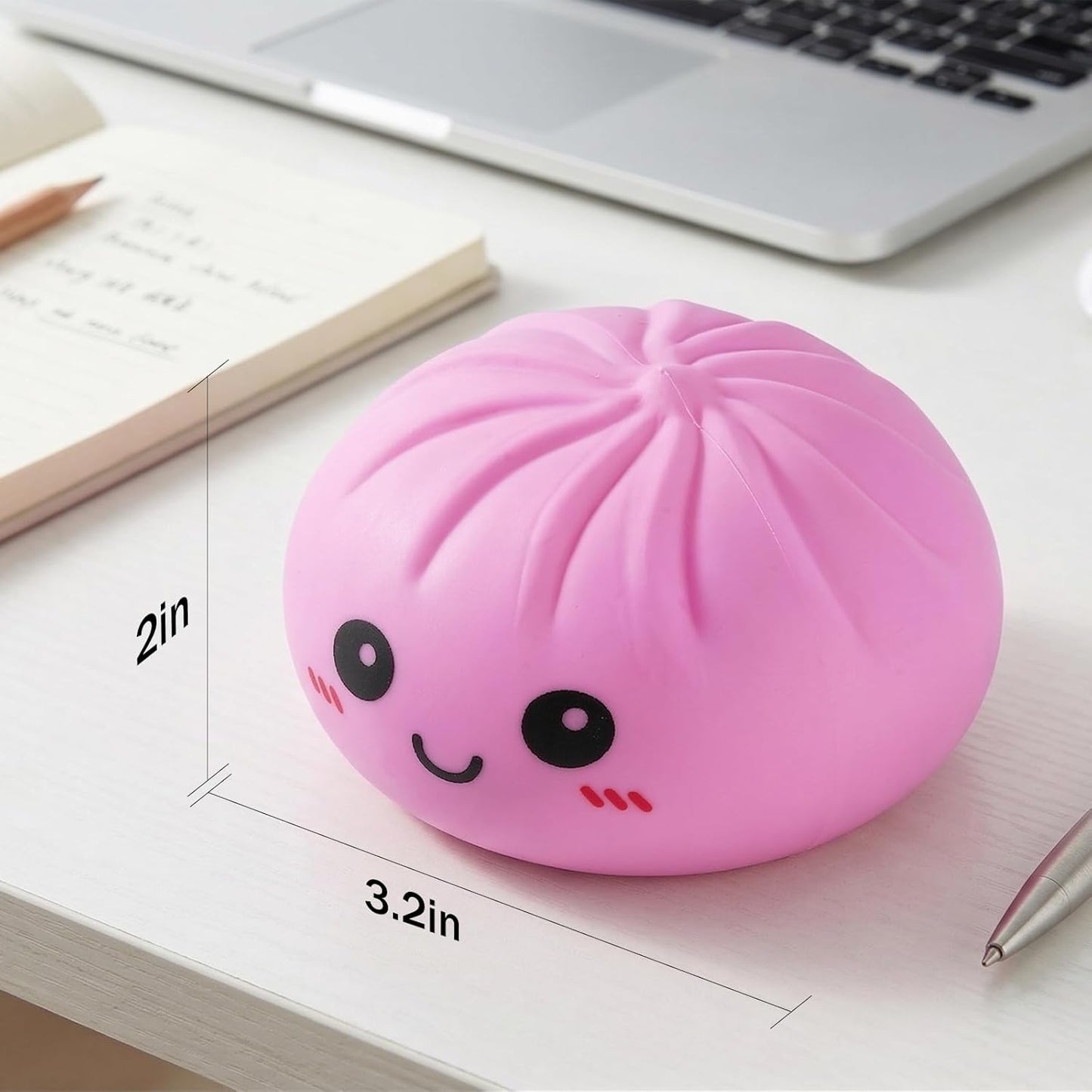 Colorful Dumpling Squishies - Glitter Mystery Box Stress Balls | Fidget Sensory Toy for Kids (Pink)