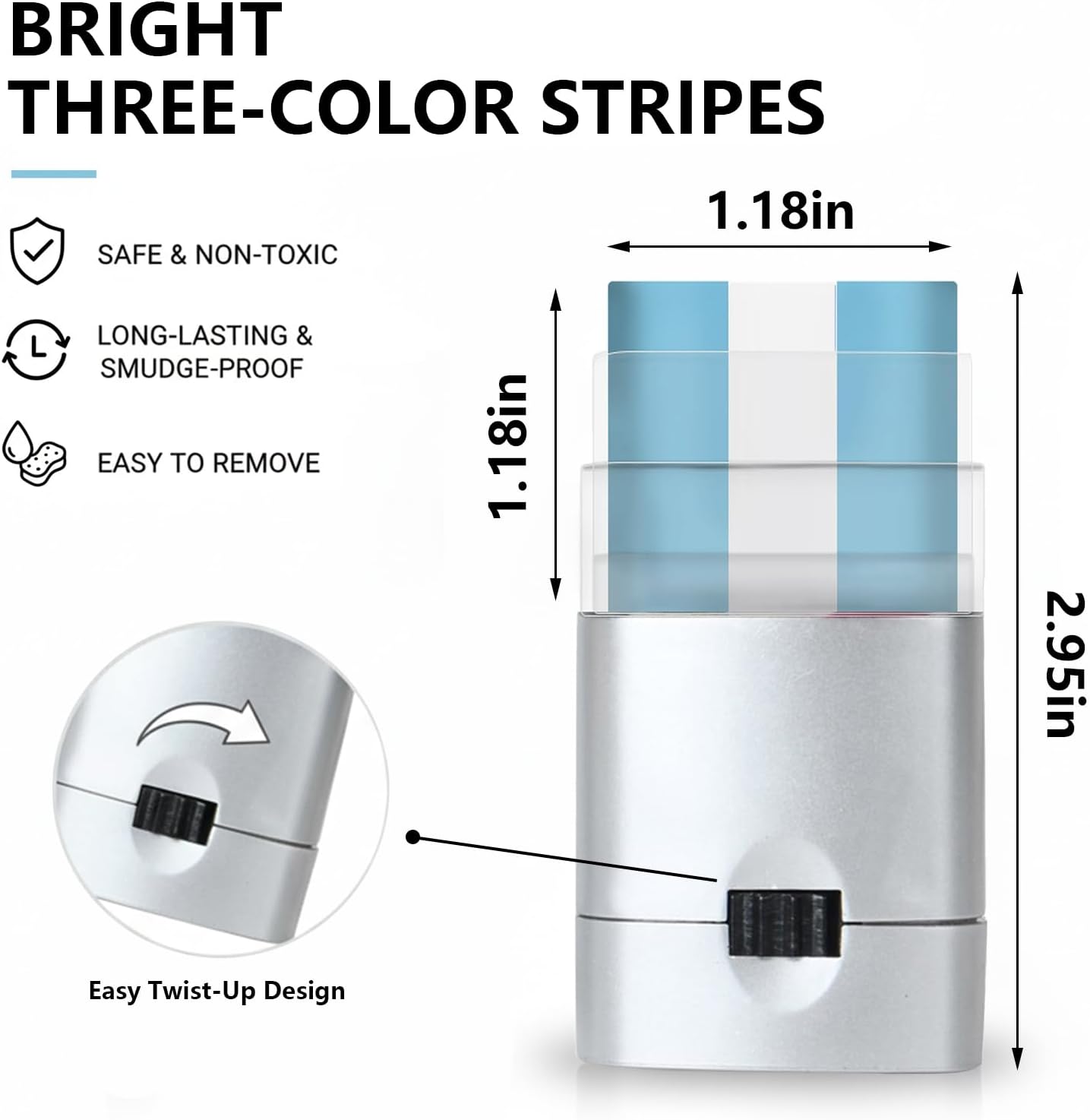 Blue & White Face Paint Sticks - Argentina Sports Makeup for Football, Soccer, Baseball & Softball Fans