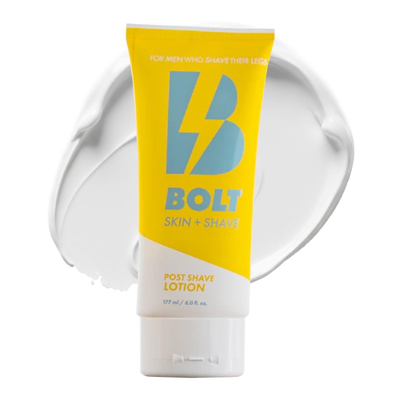 Bolt Skin + Shave - Post Shave Lotion for Men - Sandalwood & Bergamot Moisturizer with Cooling Menthol - Soothes, Hydrates, and Refreshes Skin After Shaving - Ideal for Legs, Arms, and Body - 6 Fl Oz
