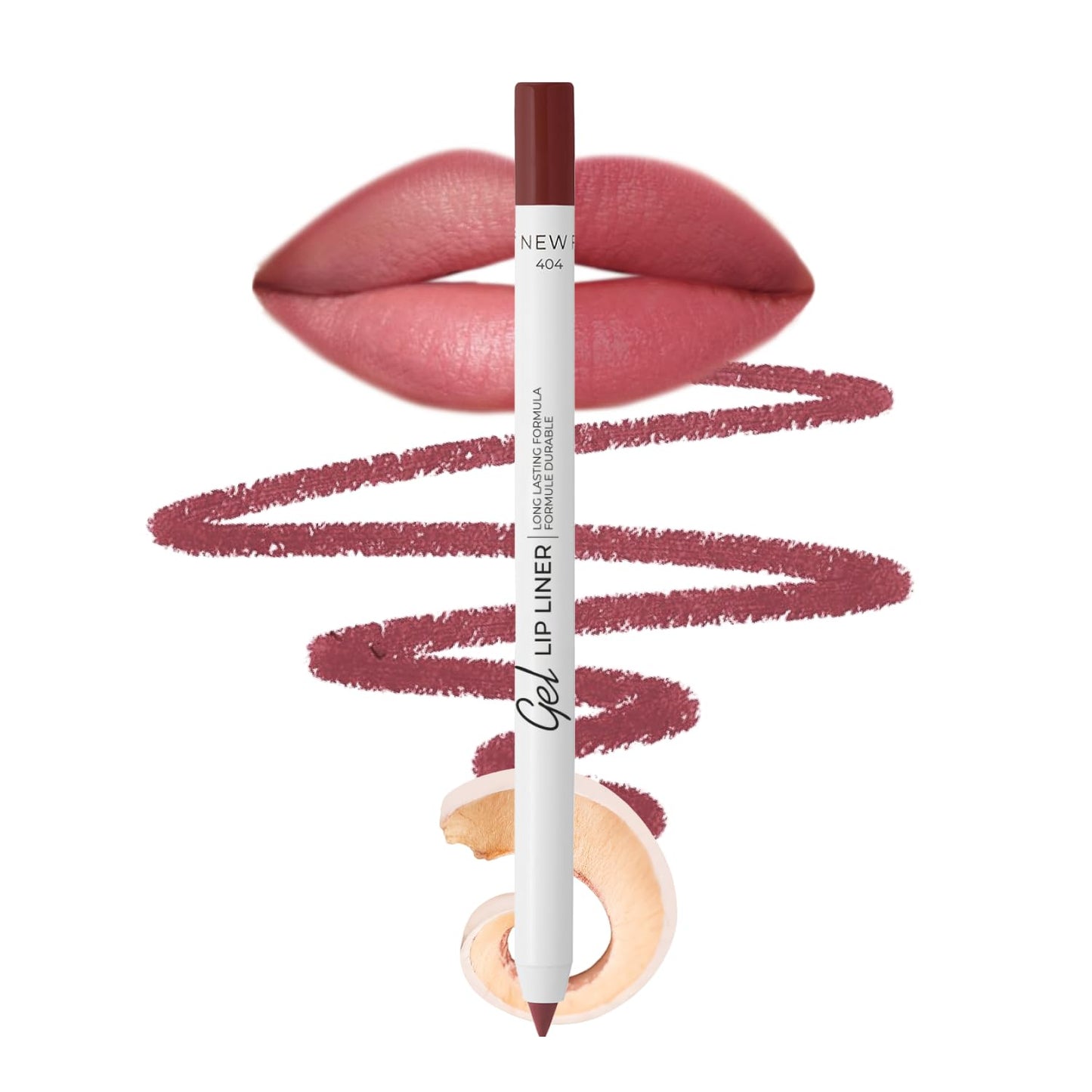 Lamel Gel Lip Liner Pencil - Waterproof 2-in-1 Lip Liner | Nude, 8-Hour Wear, High Pigment, Creamy Texture