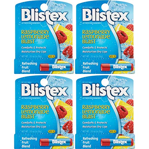 Blistex Raspberry Lemonade Blast Lip Balm Pack of 4 - Hydrating & Nourishing