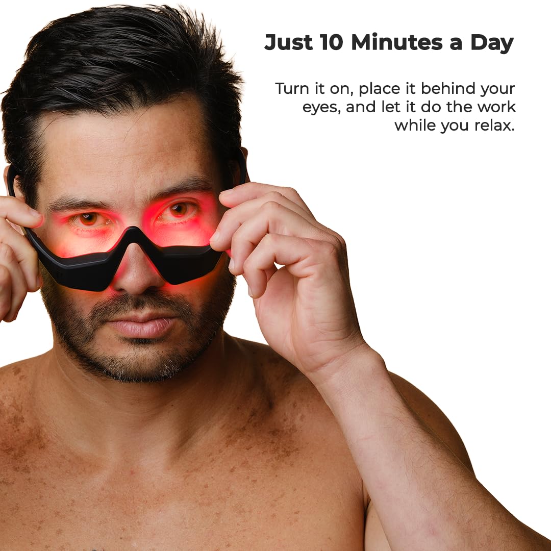 Capillus Eyelift Red Light Therapy Glasses - 685nm Treatment for Under Eye Bags, Wrinkles & Dark Circles