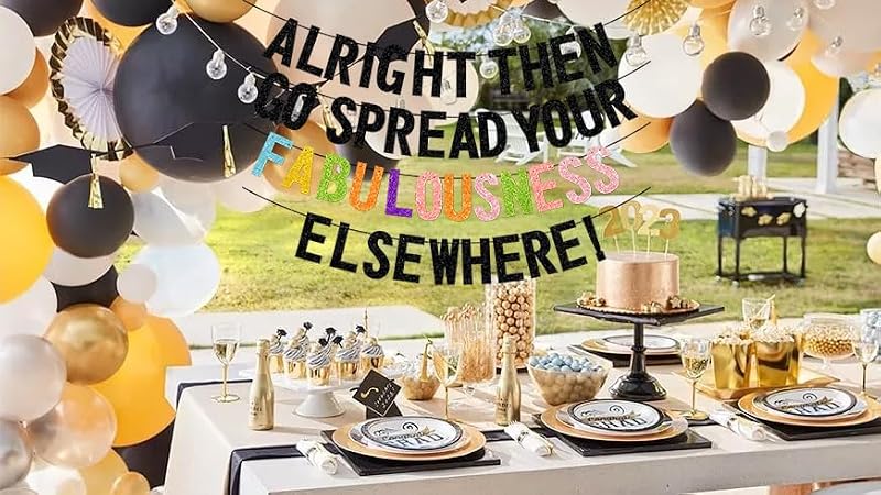 Pre-Assembled Glitter Farewell Banner for Coworker Going Away Party