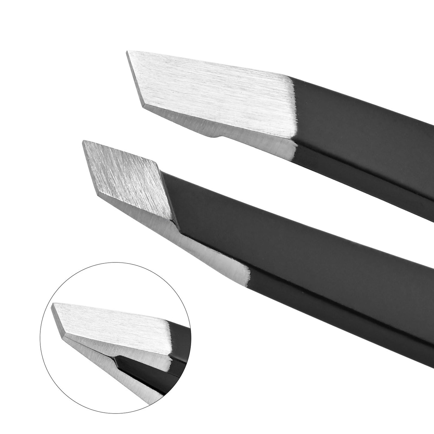 Smafixt Tweezers for Women and Men Facial hair, 2-Pack Slant and Point Precision Eyebrow Tweezers Set for Splinter and Ingrown Hair Removal
