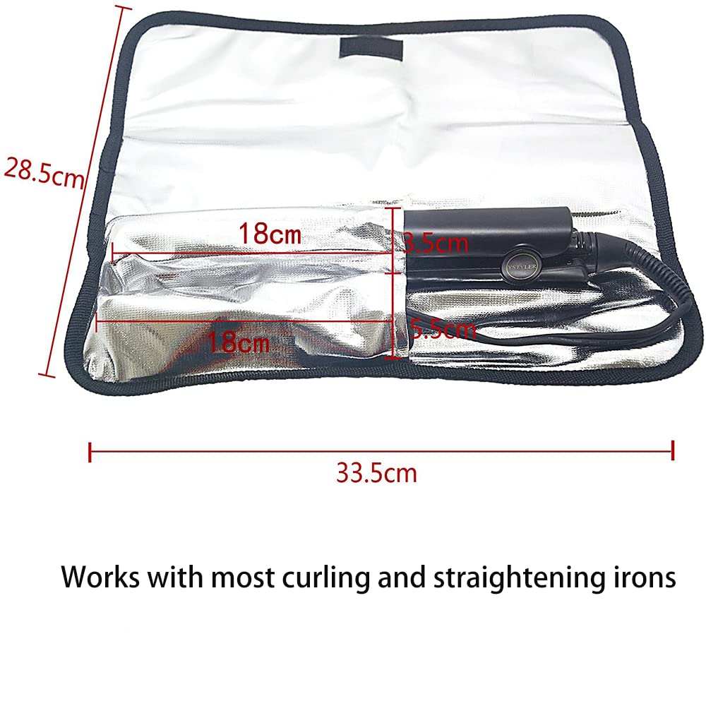 REQO Flat Iron Travel Case Heat Resistant,Curling Iron Pouch Bag Hair Straightener Organizer Durable Lightweight Cover Sleeve (1 Pack)