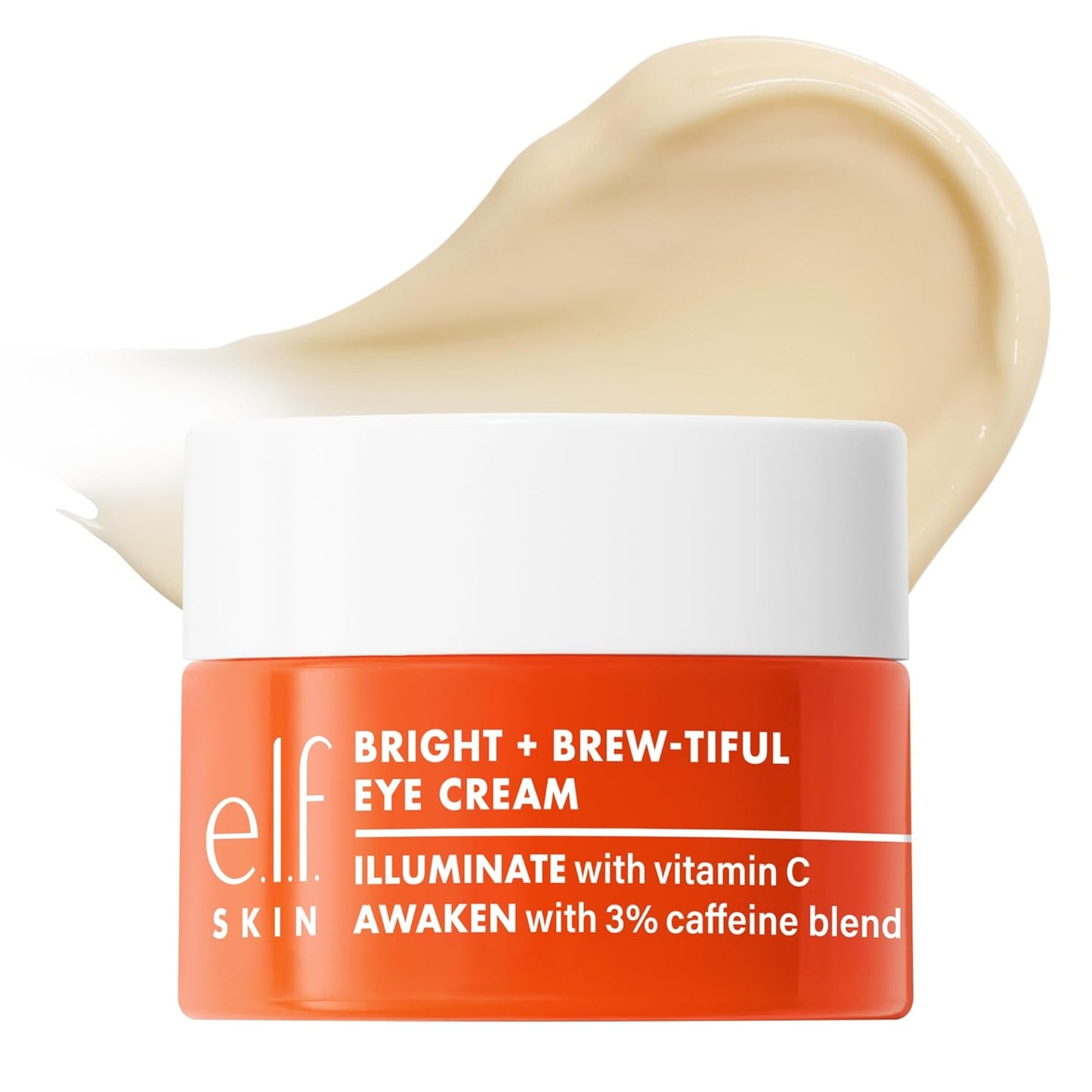 e.l.f. SKIN Bright + Brew-tiful Eye Cream Mini - Brightens Dark Circles & Reduces Puffiness | Vegan & Cruelty-Free