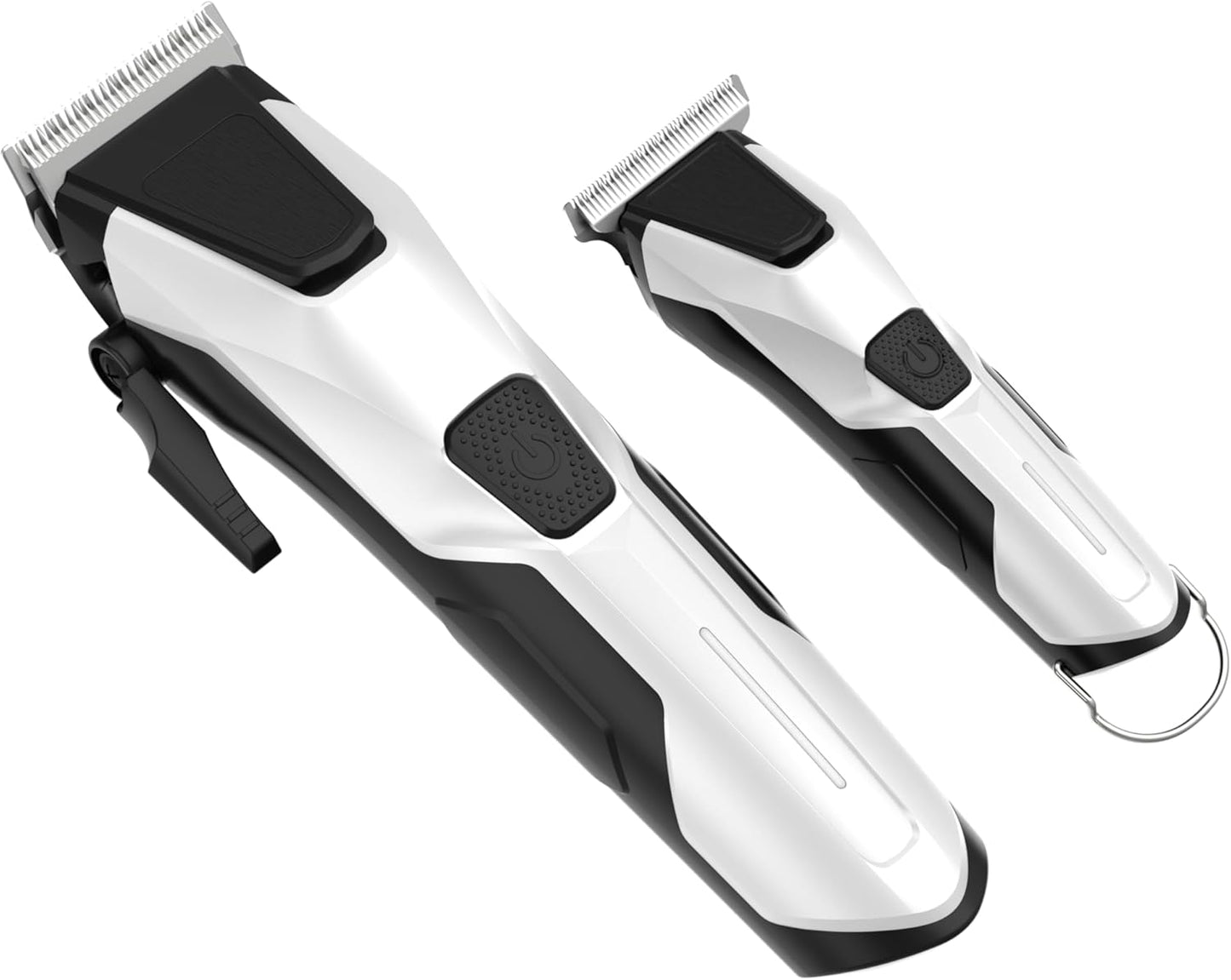 Professional Hair Clippers for Men - Cordless Barber Clipper Set with Trimmer | Fade Haircut Kit in White