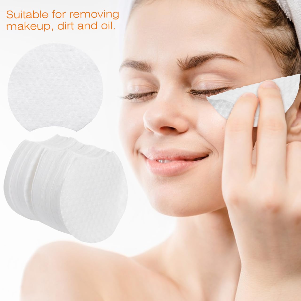 PartyKindom 600pcs Organic Cotton Facial Sponge Makeup Cleaning Pad Thick Face Skincare Wipe Non Woven Fabric Cosmetic Remover Round White 2.28 Inches Exfoliate Tool Beauty Spa Wash Cloth Accessories