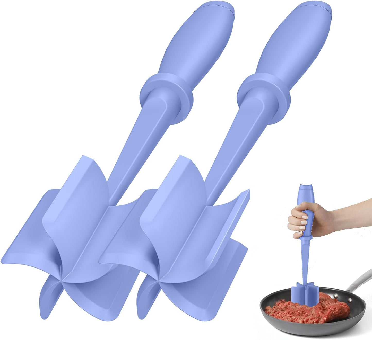 Meat Chopper - Premium Hamburger Grinder & Heat Resistant Smasher for Ground Beef | Black