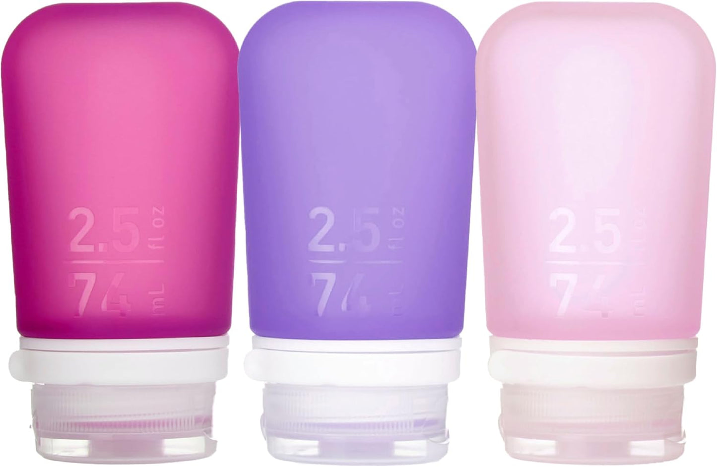 GoToob+ Travel Bottles - Silicone Leak-Proof Toiletry Tubes | 3-Pack Small (1.7 fl oz) - Clear/Green/Blue