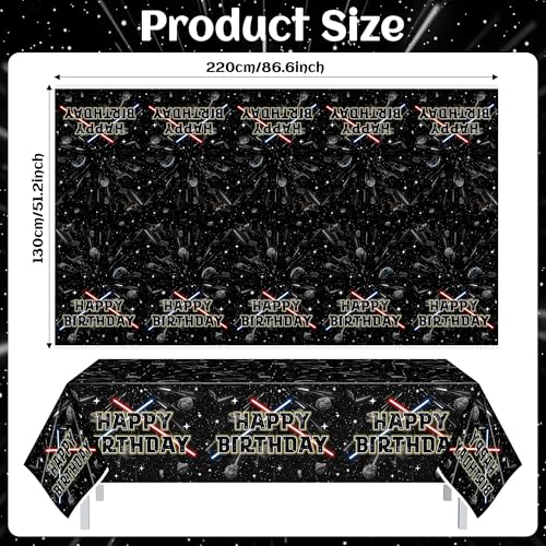 Galaxy Movie Star Birthday Table Covers - 3 Pack, 86x51in Plastic