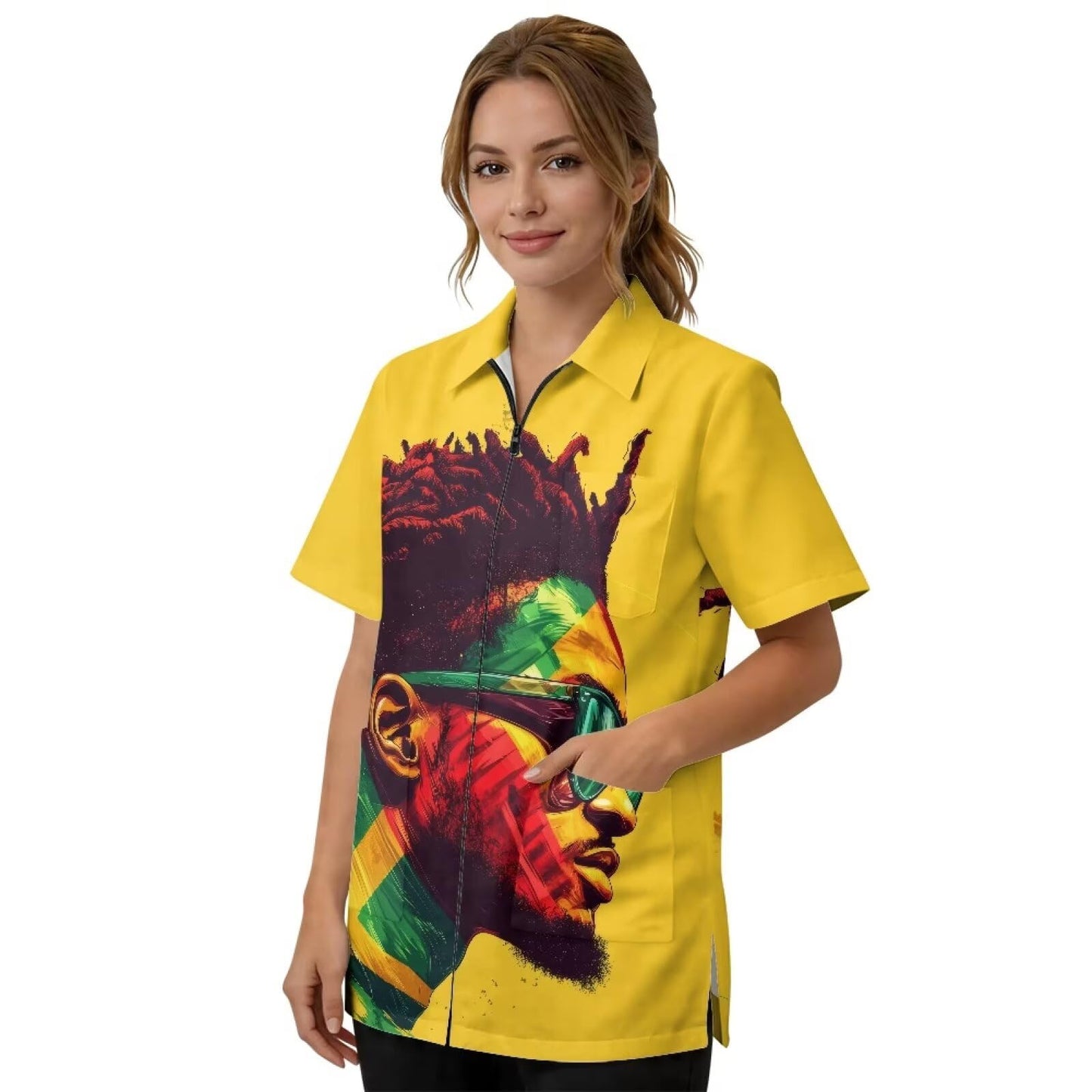 Srengjodk Hair Cutting Capes For Adults 2026 Pet Grooming Workwear With Full Zipper, Lightweight Splash-Resistant Hair Grooming Smock Jacket For Jamaica Style L S