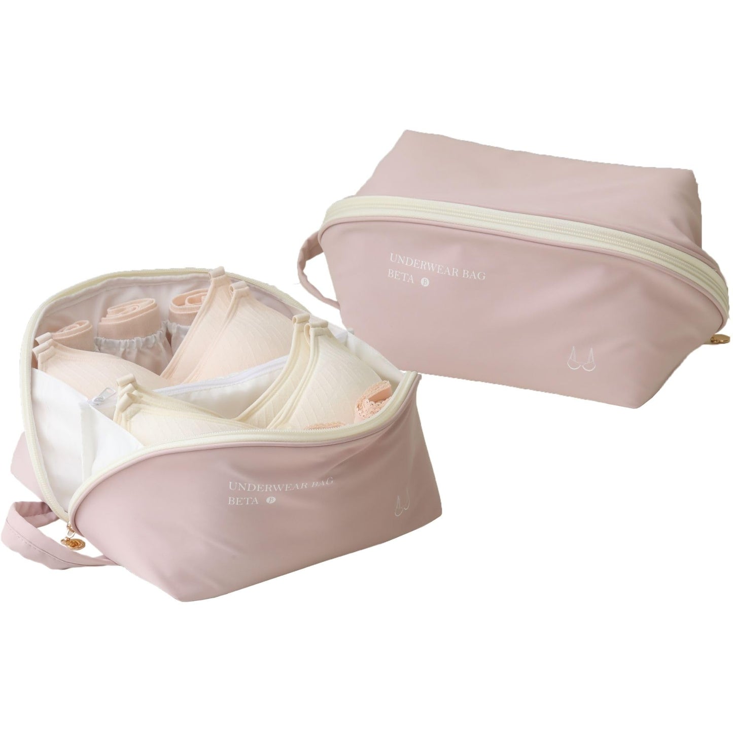 Tianzong Women's Travel Underwear Organizer Bag, Large Capacity Packing Cube for Bras, Panties and Socks (XL Pink)