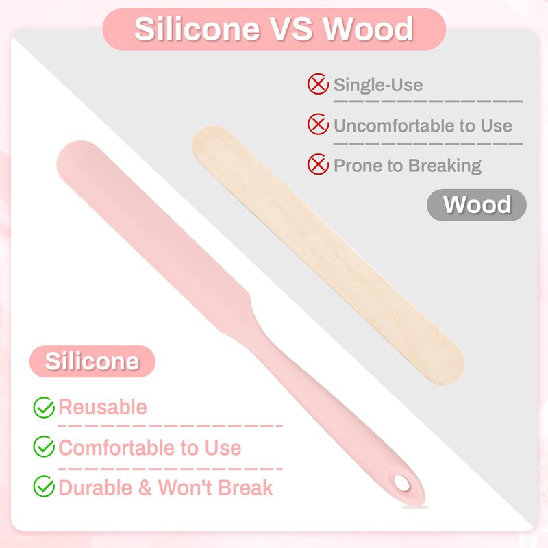 RAQEHO Non Stick Wax Spatulas - 3 Reusable Silicone Wax Stick Applicator for Face Boby Hair Removal Waxing Accessories Removal Product Esthetician Supplies Professional For Home Beauty Salon Use.