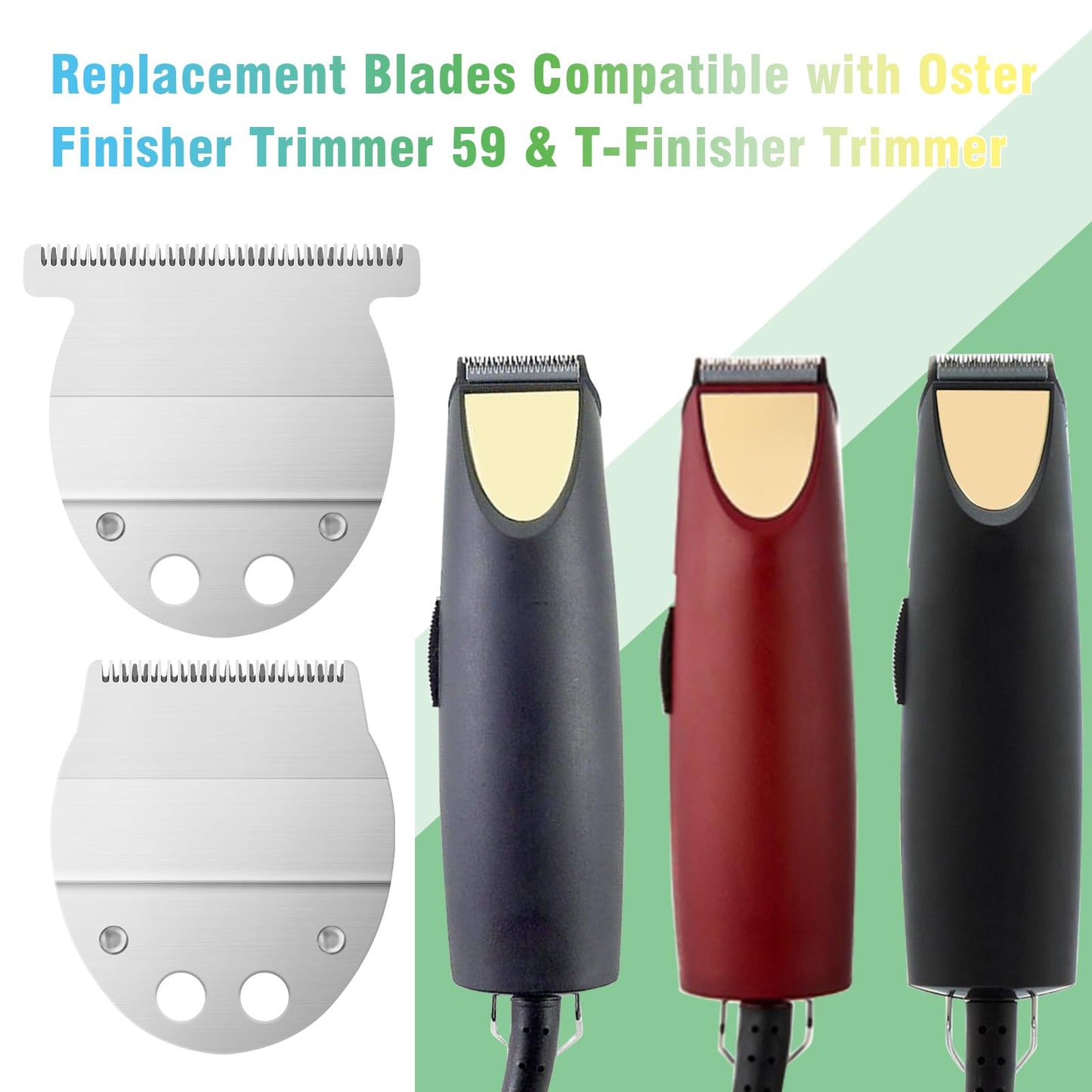 Wide T Blade & Narrow Blade Kit Compatible with oster Finisher Trimmer Model 59 and T-Finisher Trimmer Blades Replacement, (Narrow Blade+T-Blade) 2 Pack