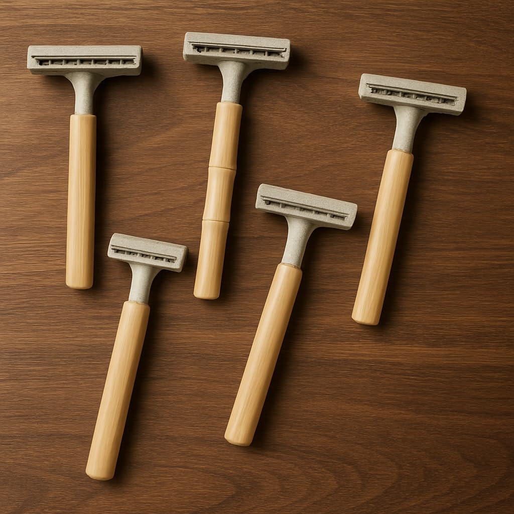 "Bamboo Reusable XOMO Razor Set for Men & Women – Includes 5 Razors