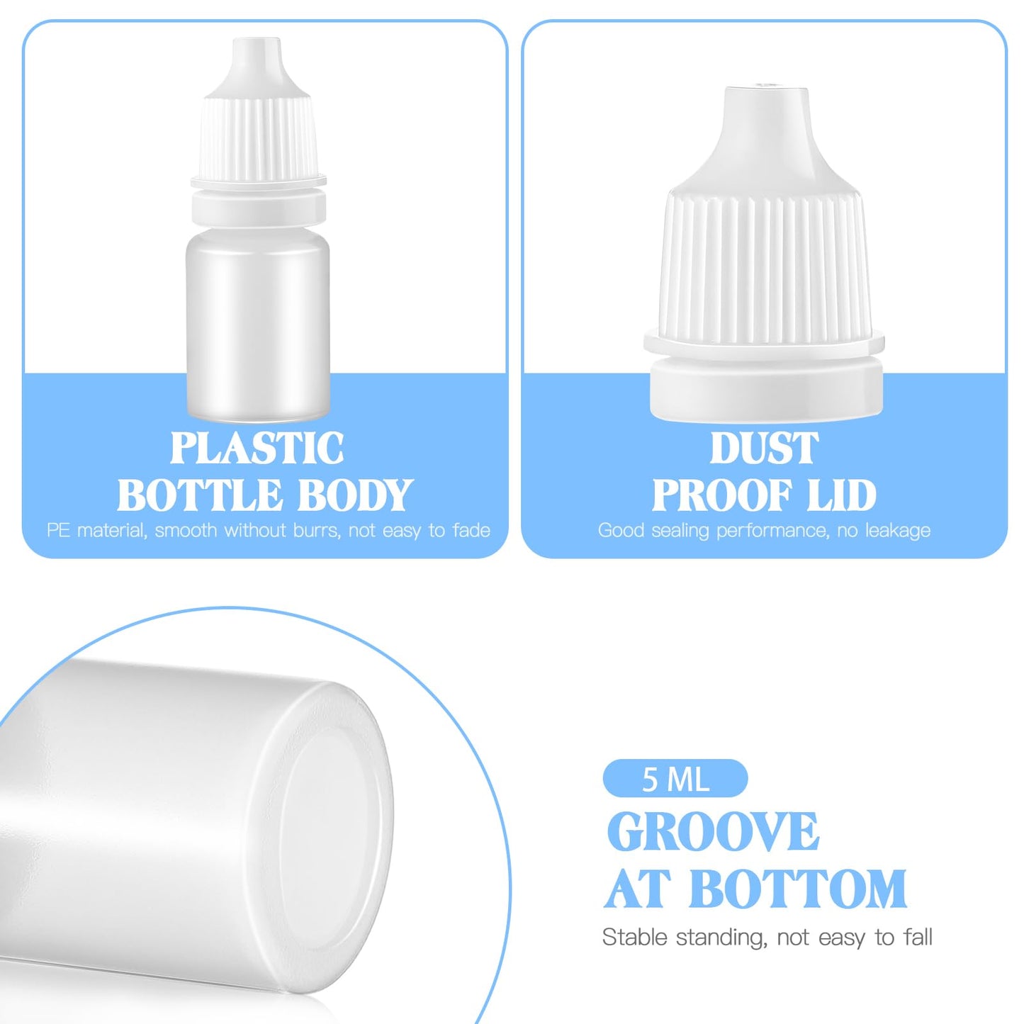 SUPVOX 10 Pack Small Plastic Dropper Bottles 1.77In Eye Dropper Squeeze Bottles with Leak-Proof Caps Mini Liquid Dispenser for Travel and Storage