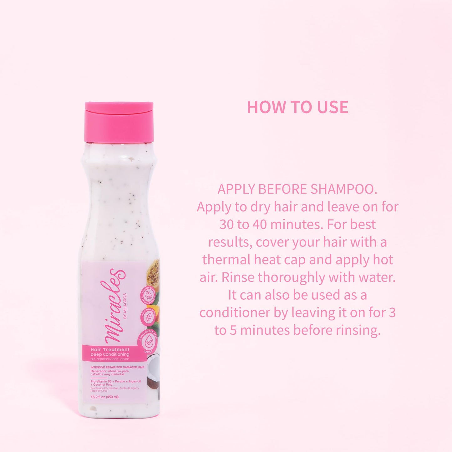 Deep Conditioning Hair Treatment – Intensive Hair Repair & Strengthening – For Color-Treated, Chemically-Treated, or Damaged Hair – UV Protection
