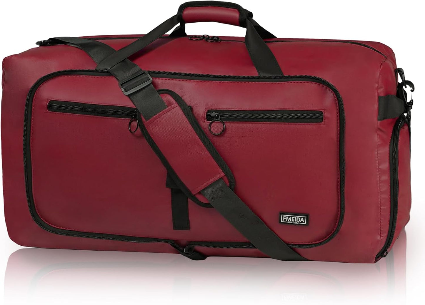 Duffle Bag 65L with Shoes Compartment - Foldable Travel Bag for Men & Women | Water-Repellent & Tear-Resistant (Black)