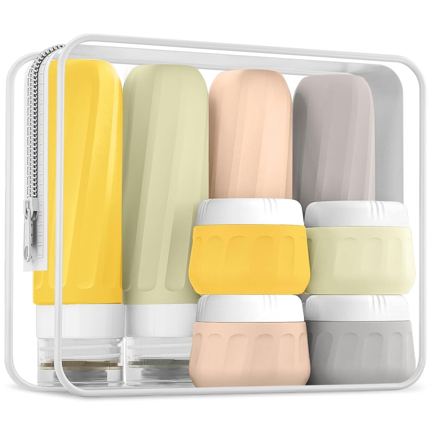 Travel Bottles for Toiletries - TSA Approved 8 Pack | Leak-Proof Silicone Containers with Clear Bag, 3oz