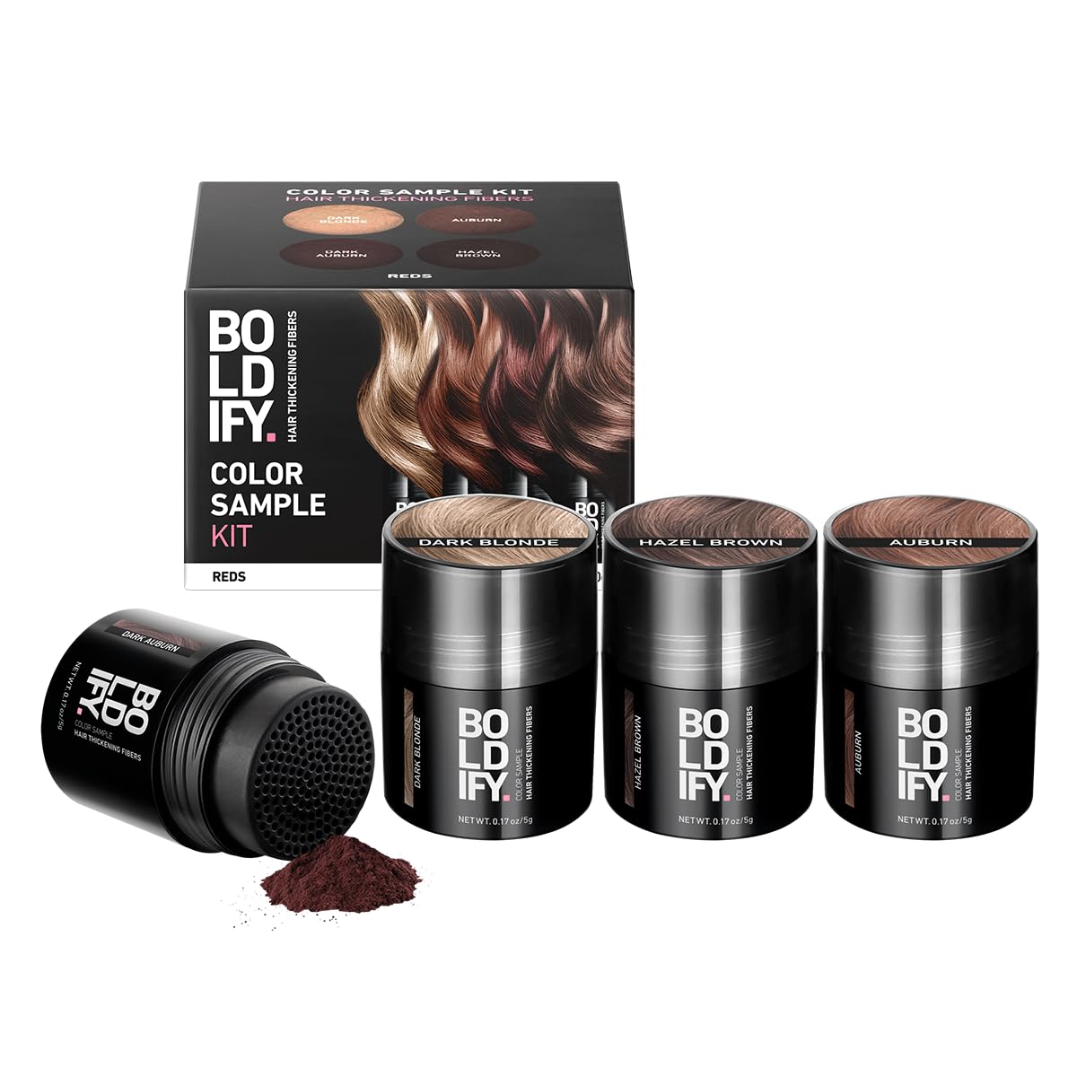 BOLDIFY Hair Fibers - Thinning Hair Solution for Fuller, Thicker Look - 28g | Hazel Brown, 14 Shades Available
