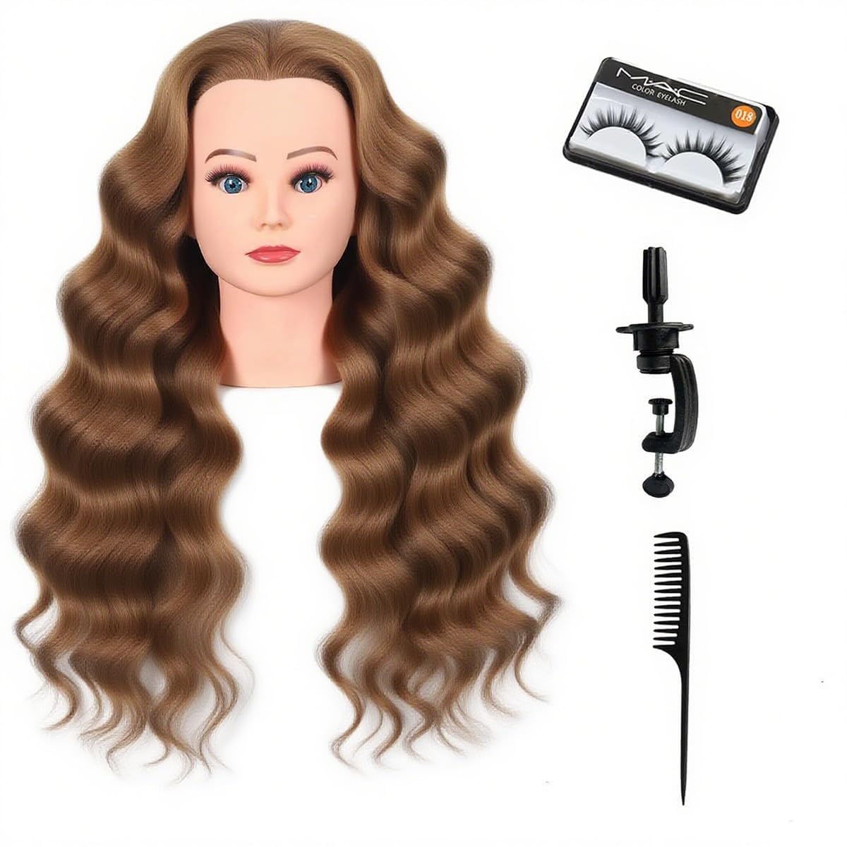 Human Hair Mannequin Head for Hairstyling | Heat Resistant Doll Head for Cosmetology Practice (Blond 27#)