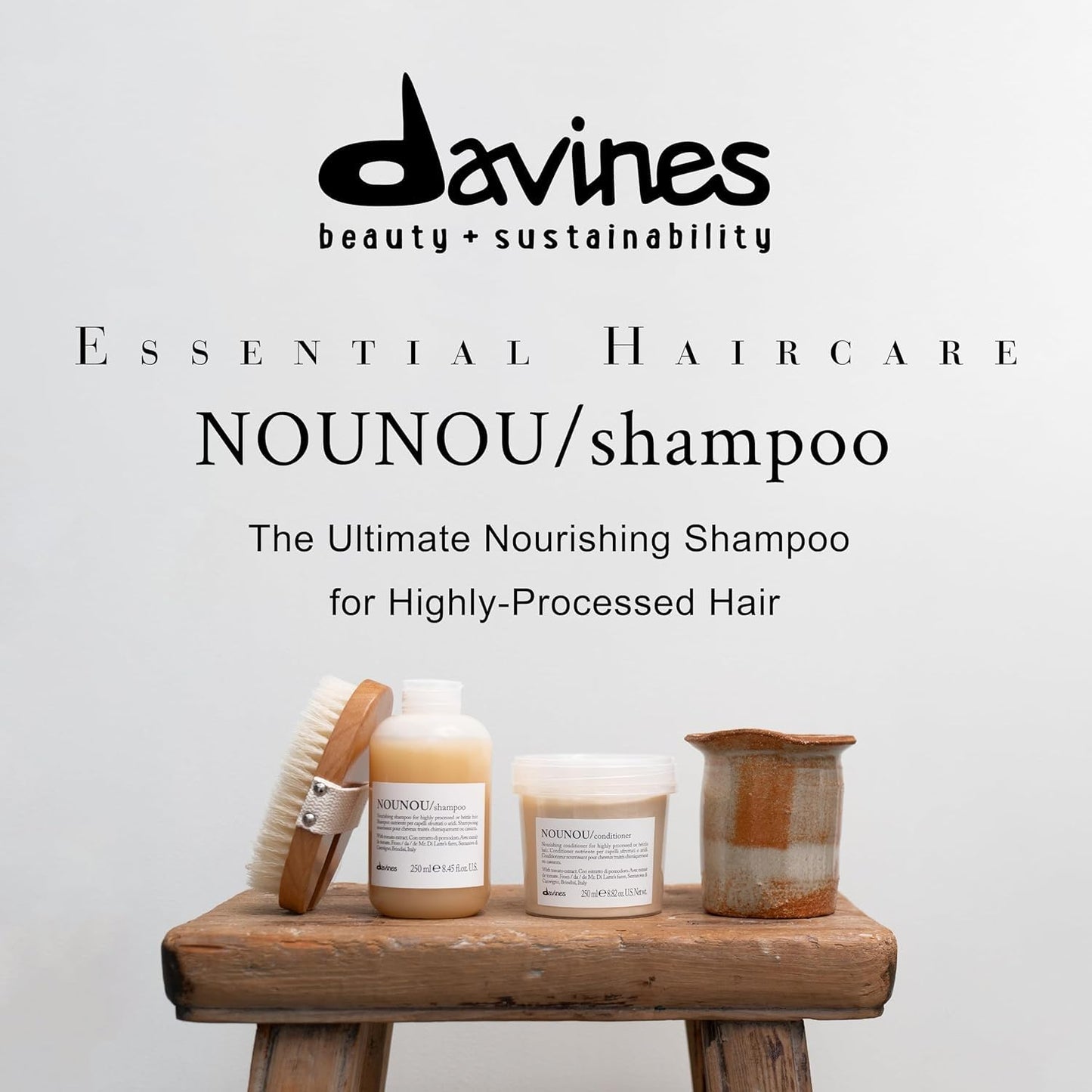 Davines LOVE Smoothing Shampoo, Taming Anti-Frizz Gentle Cleansing Action for Wavy, Unruly, Coarse Hair - Gives Shine, Elasticity, Softness & Sleek Look with Olive Extract, Travel Size, 2.54 Fl Oz