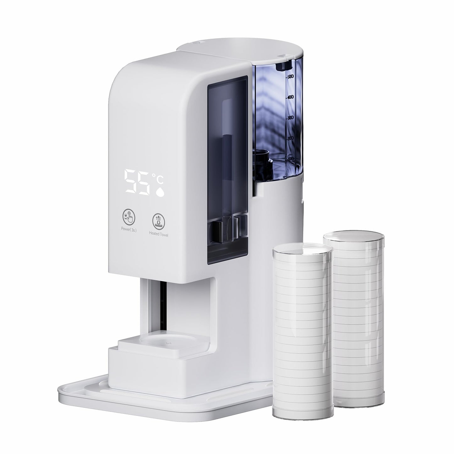 Hot Towel Dispenser, Hot Towel Warmer Heated Face Towel Machine（Spa Hot Towel Warmers + 40PCS Towels), 55°C Constant Temperature, Auto Heating & Dispensing, 12Hours Standby, Voice Alerts