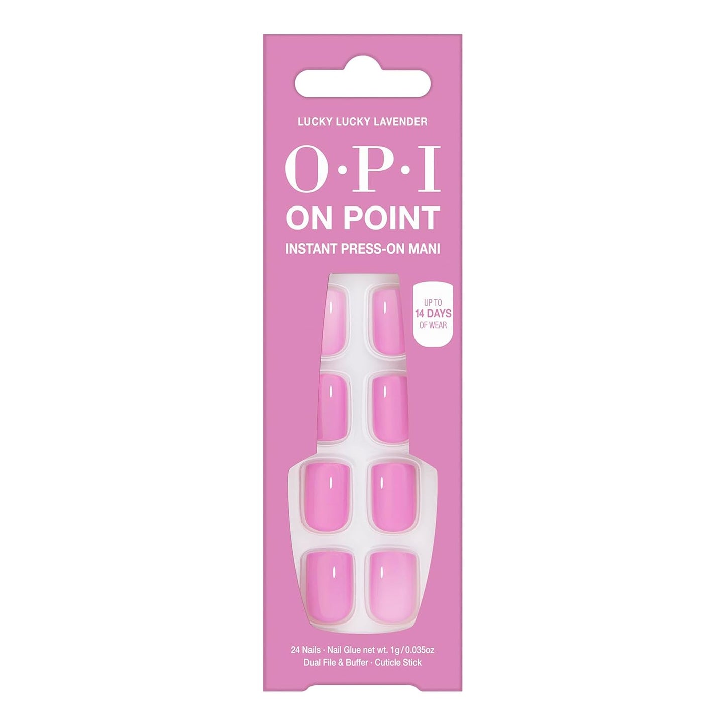 OPI On Point Press On Nails - Short Round & Squoval Nail Art | 24 Count with Glue | Long-Lasting & Reusable