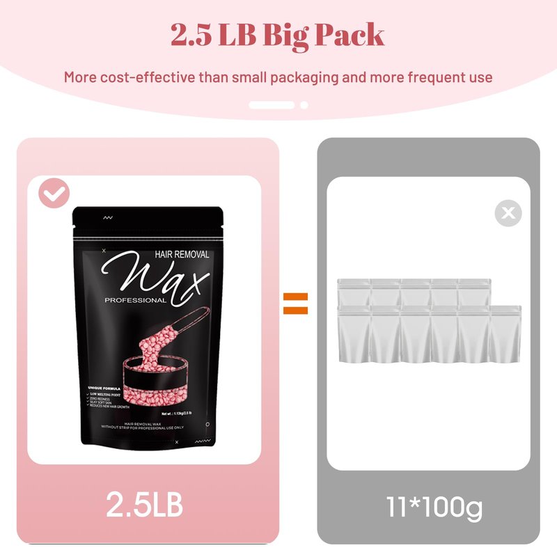 FEAMIRIA 2.5lb Wax Beads, Hard Wax Beads with Coarse Hair Formula -Wax Beads for Hair Removal Sensitive Skin Women, Idea for Full Body, Legs, Face,Bikini and Brazilian (Rose)