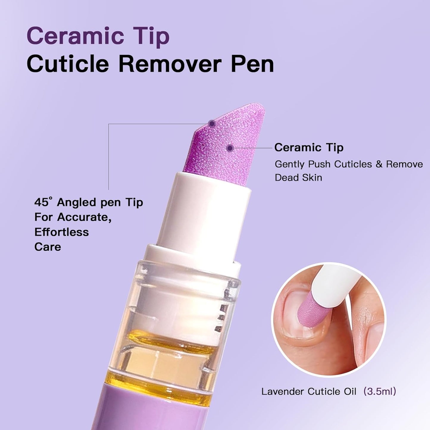 Cuticle Oil Pusher Pen - 2-in-1 Nail Cuticle Applicator for Dry & Damaged Nails | Portable Moisturizer (1PC)