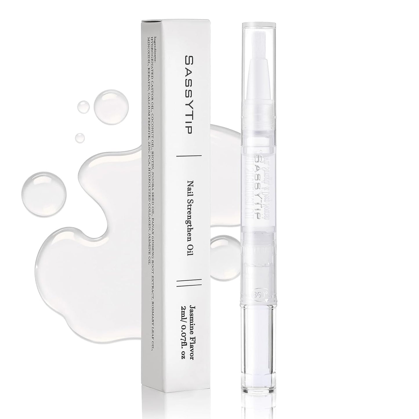 Nail Strengthening Oil Pen - Fast-Absorbing Cuticle Treatment with Biotin & Ginseng | Jasmine, Rose, Lemon Scents