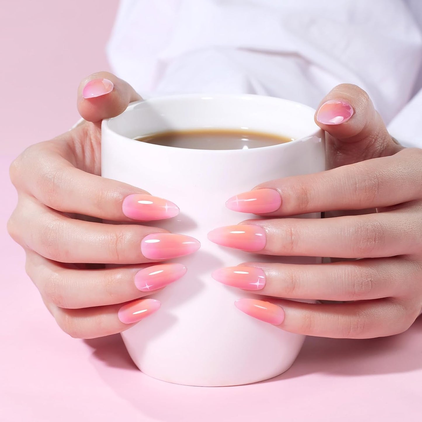 Beetles Gel Nail Kit - Almond Medium 320pcs Nail Tips & Mini Lamp | DIY Acrylic Press-On Nails at Home
