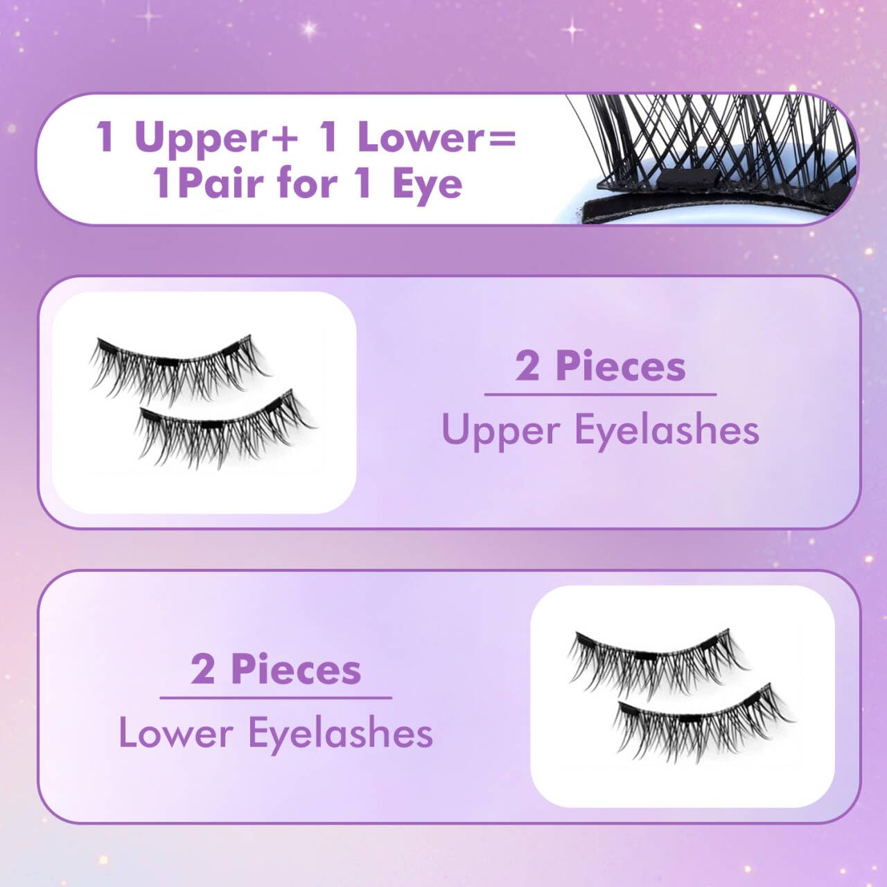 Magnetic Lashes with Applicator,Magnetic Eyelashes Natural Look,Reusable Magnet Lashes No Glue or Liner Needed for Women Daily Use(Simple)