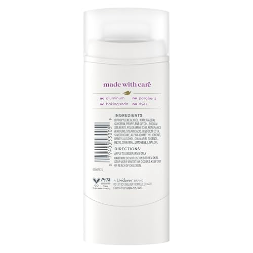 Dove Aluminum Free Deodorant Stick Coconut & Pink Jasmine 2.4 oz (Pack of 2)