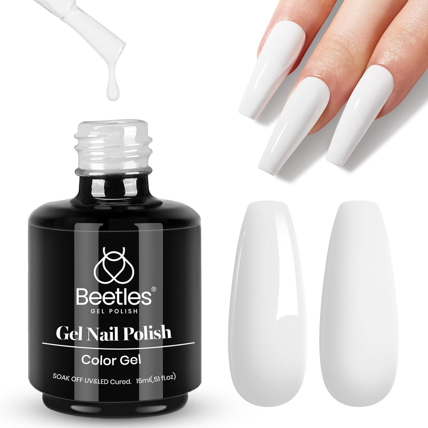 Beetles Purple Gel Polish - Lilac Light Purple Nail Color | 15ml Soak Off UV LED Gel for Summer Manicure