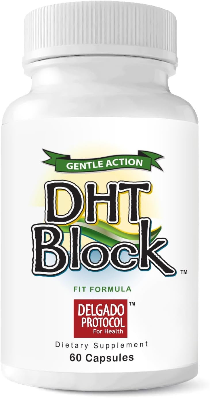 DHT Blocker Supplement - Natural Hair & Skin Support with Dim, Turmeric & Astragalus | 60 Vegan Capsules